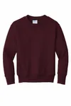 Port & Company Youth Core Fleece Crewneck Sweatshirt. PC90Y Maroon