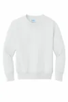 Port & Company Youth Core Fleece Crewneck Sweatshirt. PC90Y WHITE