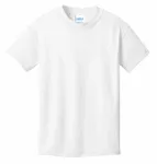 Port & Company - Youth Core Cotton Tee. PC54Y WHITE