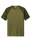 Sport-Tek Drift Camo Colorblock Tee ST376 Olive Drab Green