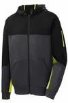 Sport-Tek Tech Fleece Colorblock Full-Zip Hooded Jacket. ST245 Black/ Graphite Heather/ Citron