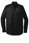 Port Authority Tall Long Sleeve Carefree Poplin Shirt. TW100 Deep Black