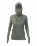 Women's Breeze Tech Hooded Long Sleeve T-Shirt Dark Olive Heathered