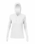 Women's Breeze Tech Hooded Long Sleeve T-Shirt White Heathered