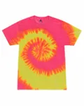 Multi-Color Tie-Dyed T-Shirt Fluorescent Swirl