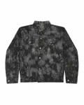 Tie-Dyed Denim Jacket Black Crinkle