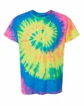 Multi-Color Tie-Dyed T-Shirt Neon Rainbow