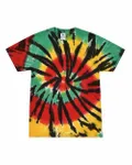 Multi-Color Tie-Dyed T-Shirt Rasta Web