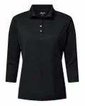 Women's Lady Palm Three-Quarter Sleeve Polo BLACK