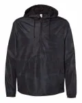 Lightweight Quarter-Zip Windbreaker Pullover Jacket BLACK CAMO