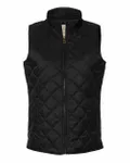 Women's Vintage Diamond Quilted Vest BLACK