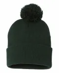 12" Pom-Pom Cuffed Beanie Forest