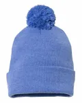 12" Pom-Pom Cuffed Beanie Heather Royal