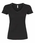 Women's Fine Jersey V-Neck T-Shirt BLACK