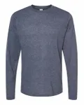 Unisex Poly-Rich Long Sleeve T-Shirt Heather Navy