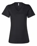 Bella + Canvas Ladies' Relaxed Jersey V-Neck T-Shirt BLACK
