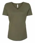 Bella + Canvas Ladies' Relaxed Jersey V-Neck T-Shirt Military Green