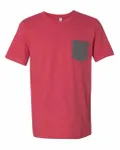 Bella + Canvas Men's Jersey Short-Sleeve Pocket T-Shirt Heather Red/ Deep Heather