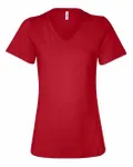 Bella + Canvas Ladies' Relaxed Jersey V-Neck T-Shirt RED