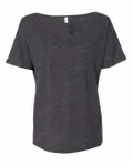 Bella + Canvas Ladies' Slouchy T-Shirt Charcoal Black Slub