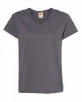 Hanes Ladies' Essential-T V-Neck T-Shirt Charcoal Heather