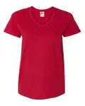 Hanes Ladies' Essential-T V-Neck T-Shirt Deep Red
