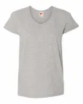 Hanes Ladies' Essential-T V-Neck T-Shirt Light Steel