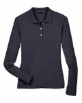 Devon & Jones Ladies' Pima Piqu Long-Sleeve Polo Navy