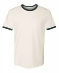 Next Level Apparel Unisex Ringer T-Shirt Natural/ Forest Green