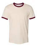 Next Level Apparel Unisex Ringer T-Shirt Natural/ Maroon