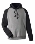 Team 365 Unisex Zone HydroSport Heavyweight Colorblock Hooded Sweatshirt Dark Grey Heather/ Black