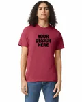 American Apparel Unisex CVC T-Shirt Heather Cardinal