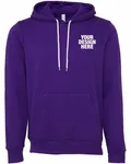 Bella + Canvas Unisex Sponge Fleece Pullover Hoodie Team Purple