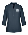 Devon & Jones Ladies' Perfect Fit 3/4-Sleeve Crepe Tunic Navy