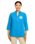 Devon & Jones Ladies' Perfect Fit 3/4-Sleeve Crepe Tunic Ocean Blue