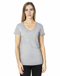 Threadfast Apparel Ladies' Ultimate CVC V-Neck T-Shirt Heather Grey