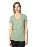 Threadfast Apparel Ladies' Ultimate CVC V-Neck T-Shirt Army Heather