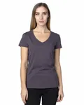 Threadfast Apparel Ladies' Ultimate CVC V-Neck T-Shirt Graphite