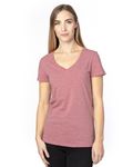 Threadfast Apparel Ladies' Ultimate CVC V-Neck T-Shirt Maroon Heather