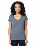 Threadfast Apparel Ladies' Ultimate CVC V-Neck T-Shirt Navy Heather