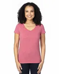 Threadfast Apparel Ladies' Ultimate CVC V-Neck T-Shirt RED HEATHER