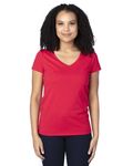 Threadfast Apparel Ladies' Ultimate CVC V-Neck T-Shirt RED