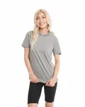 Next Level Apparel Unisex Mock Twist Short Sleeve Hoody T-Shirt Heather Gray