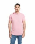 Next Level Apparel Unisex Mock Twist Short Sleeve Hoody T-Shirt Tech Pink