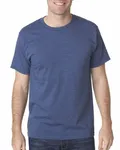 Bayside Adult Adult Heather Ring-Spun Jersey Tee Heather Navy