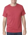 Bayside Adult Adult Heather Ring-Spun Jersey Tee Heather Red