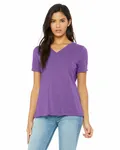 Bella + Canvas Ladies' Relaxed Triblend V-Neck T-Shirt Purple Triblend