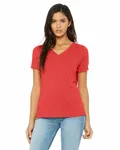 Bella + Canvas Ladies' Relaxed Triblend V-Neck T-Shirt Red Triblend