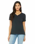 Bella + Canvas Ladies' Relaxed Triblend V-Neck T-Shirt Chrc Blk Triblnd