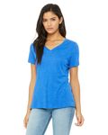 Bella + Canvas Ladies' Relaxed Triblend V-Neck T-Shirt Tr Royal Triblnd